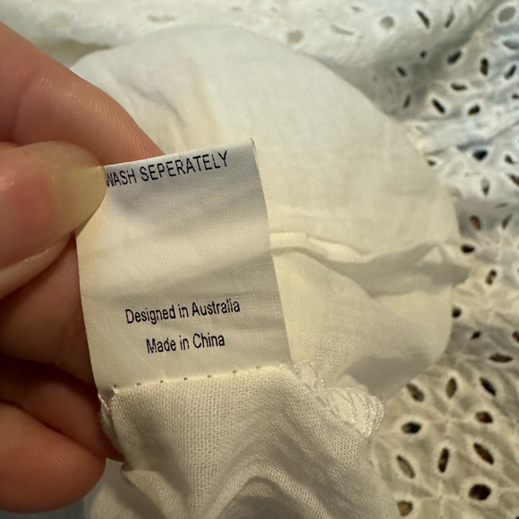 Showpo . White Eyelet Sweetheart Neckline Women’s 12 Mini Dress Ruffle - Picture 10 of 10